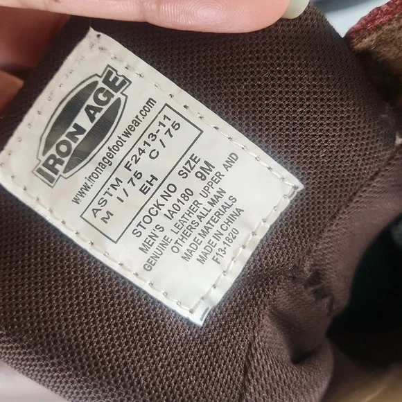 Iron age man Hauler 8In work safety shose casual brown size 9M - Picture 5 of 10